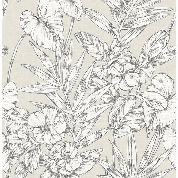 Fiji Beige Floral Wallpaper
