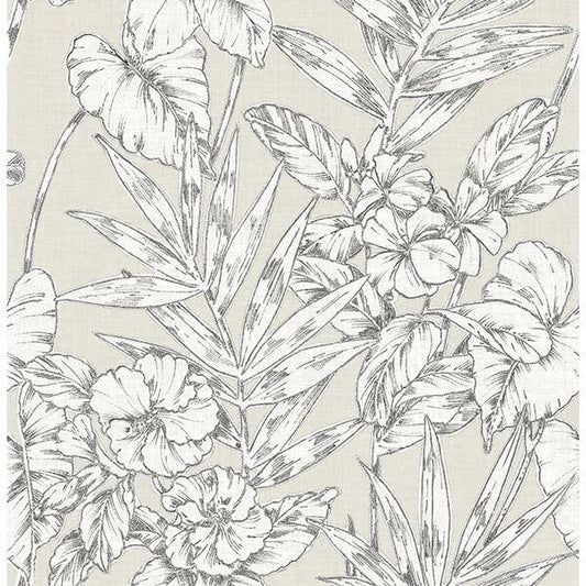 Fiji Beige Floral Wallpaper