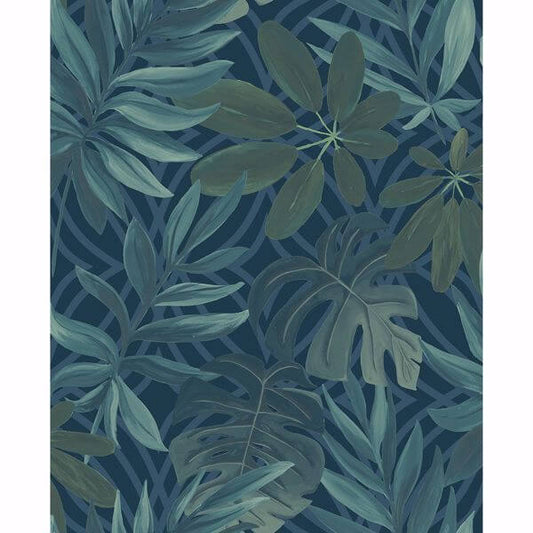 Nocturnum Blue Leaf Wallpaper