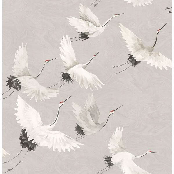 Windsong Grey Crane Wallpaper