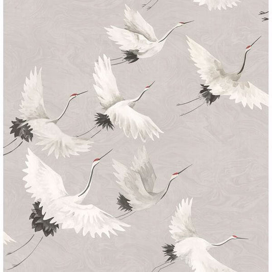 Windsong Grey Crane Wallpaper