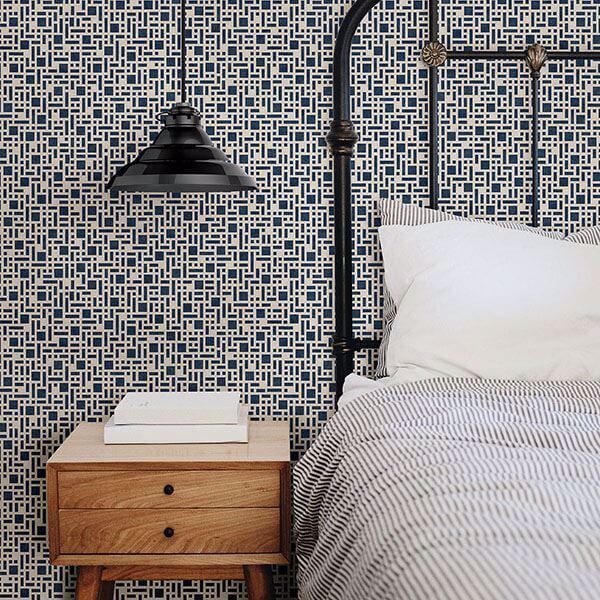 Bento Indigo Geometric Wallpaper