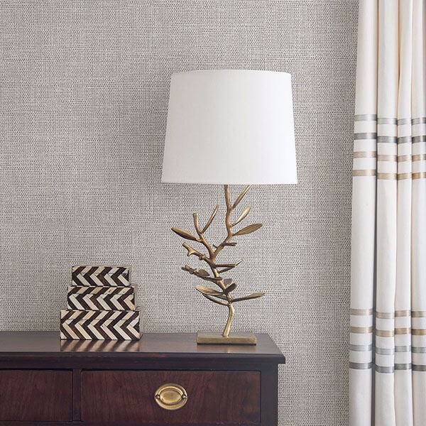 Bohemian Pewter Woven Texture Wallpaper