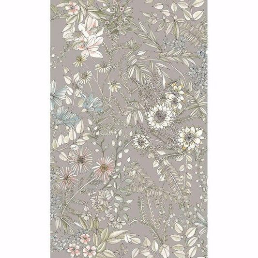 Full Bloom Beige Floral Wallpaper