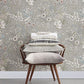 Full Bloom Beige Floral Wallpaper