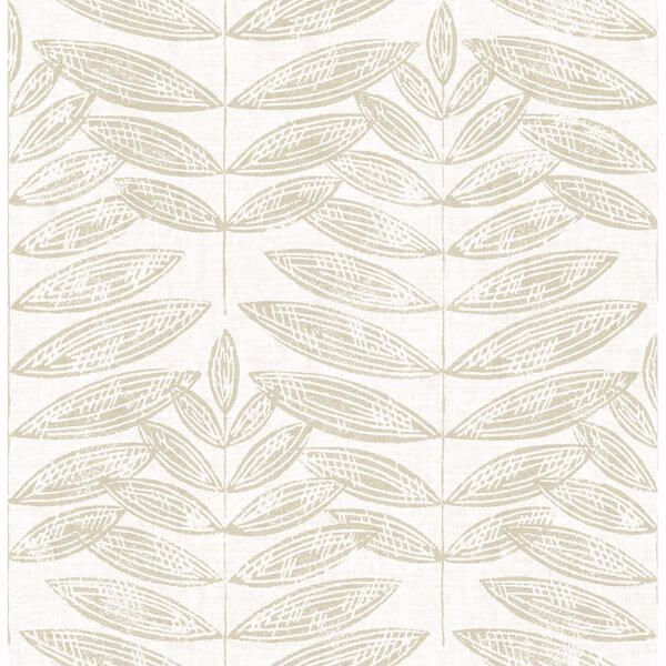 Akira Beige Leaf Wallpaper