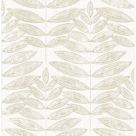 Akira Beige Leaf Wallpaper