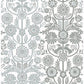 Lovebirds Slate Folk Stripe Wallpaper