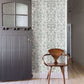 Lovebirds Slate Folk Stripe Wallpaper
