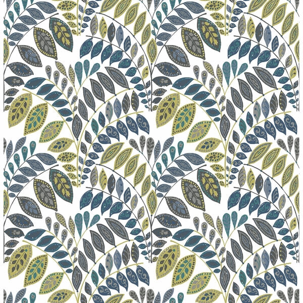 Fiddlehead Green Botanical Wallpaper