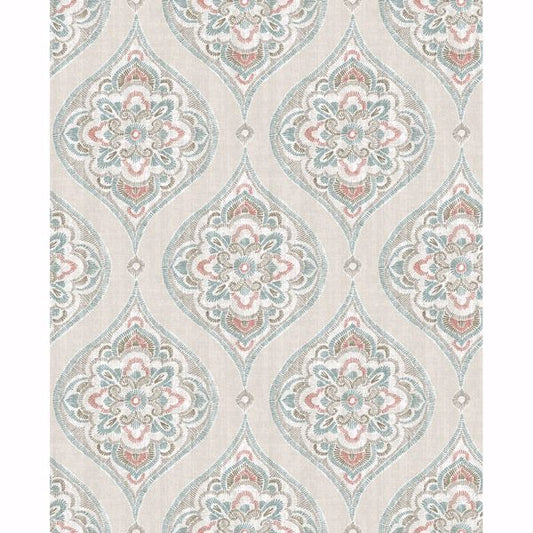 Adele Teal Damask Wallpaper