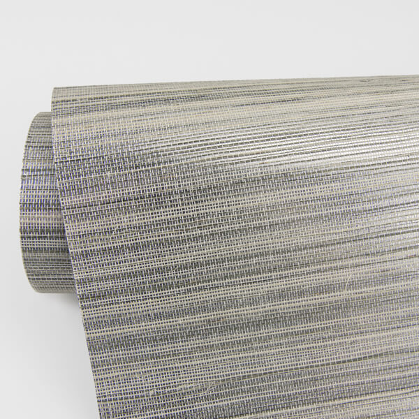 Nathan Silver Grasscloth Wallpaper