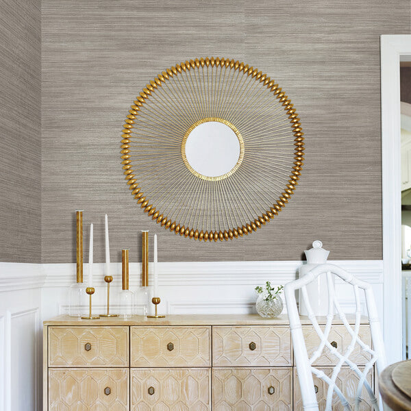 Tagum Grey Grasscloth Wallpaper