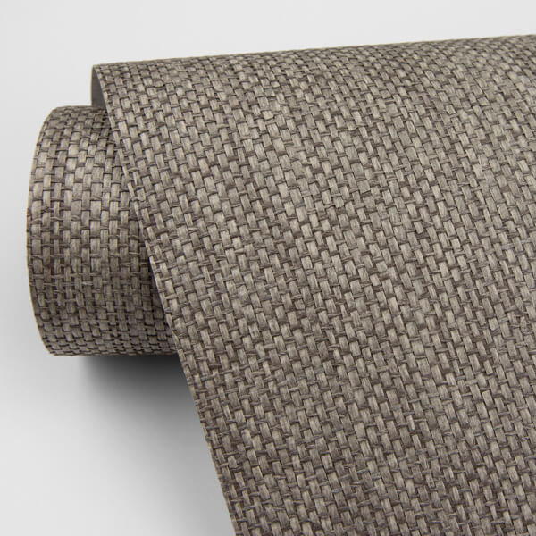 Gaoyou Taupe Paper Weave Wallpaper