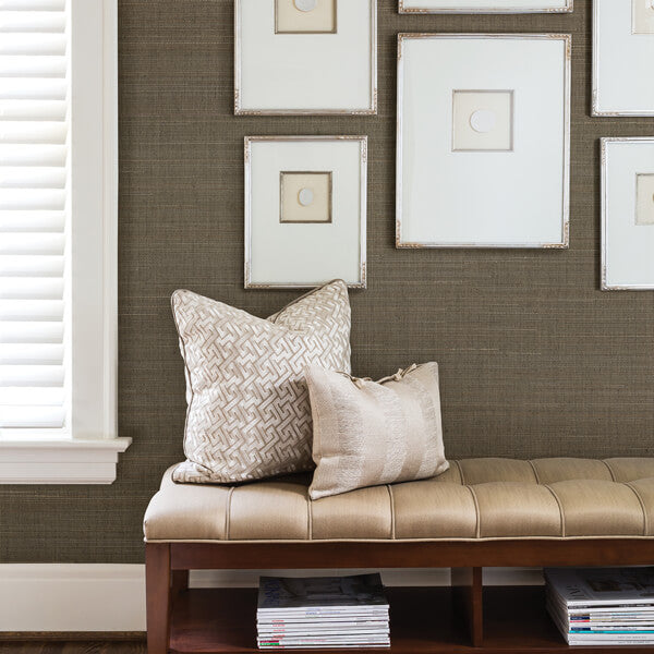 Nanking Brown Grasscloth Wallpaper
