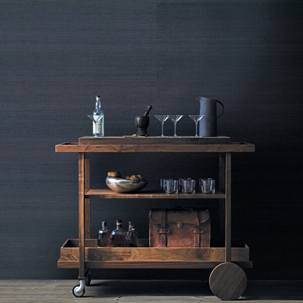 Peninnsula Navy Sisal Grasscloth Wallpaper