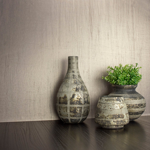 Lustre Taupe Silk Weave Wallpaper