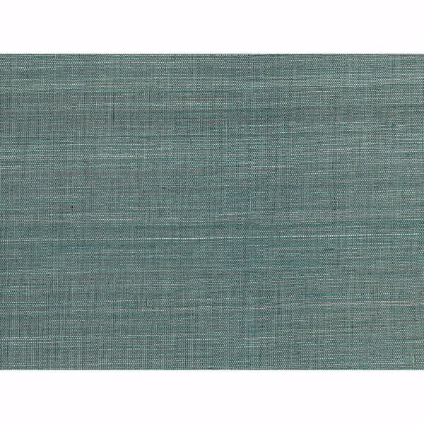 Laem Teal Grasscloth Wallpaper
