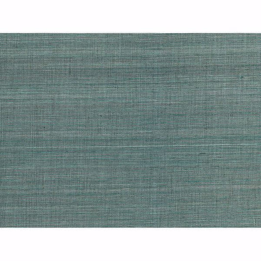 Laem Teal Grasscloth Wallpaper