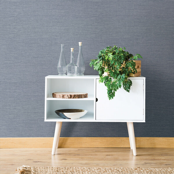 Essence Light Blue Linen Texture Wallpaper