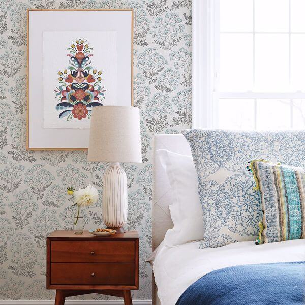 Floret Blue Floral Wallpaper
