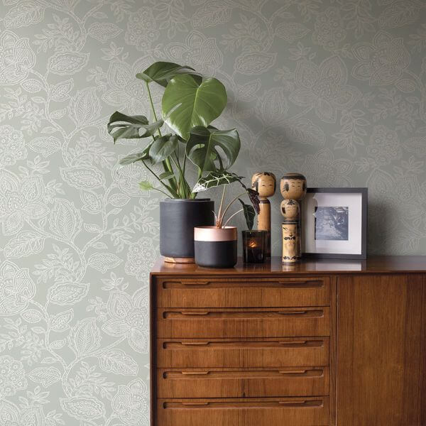Larkin Sage Floral Wallpaper