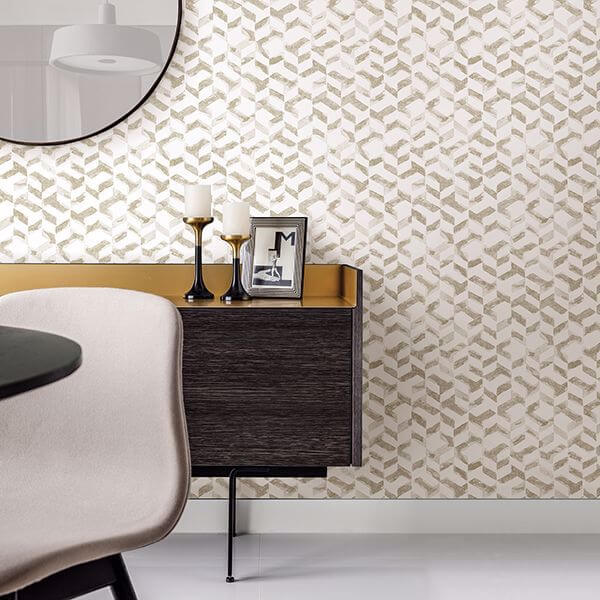 Instep Champagne Abstract Geometric Wallpaper