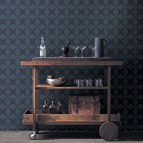 Telestar Navy Geometric Wallpaper