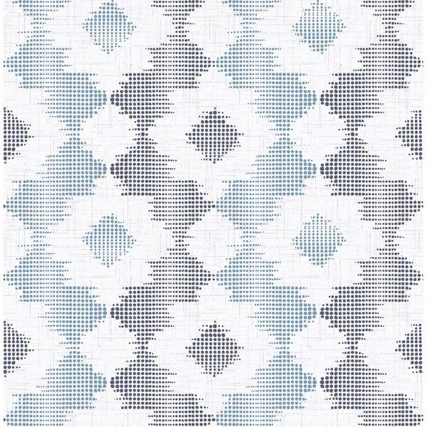 Babylon Blue Abstract Floral Wallpaper