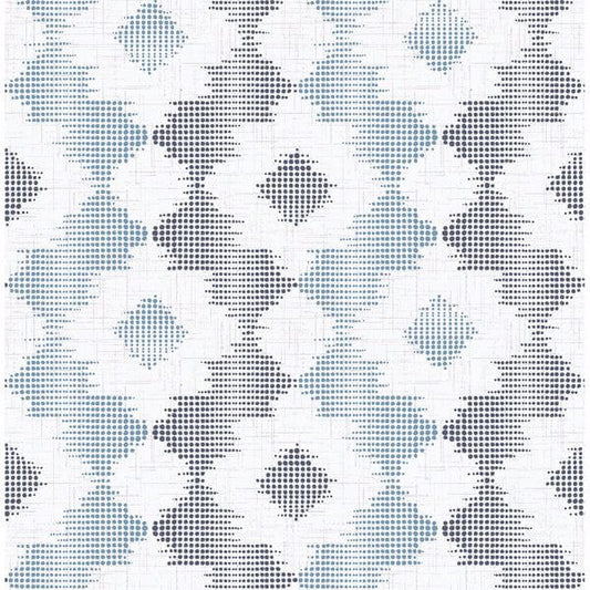 Babylon Blue Abstract Floral Wallpaper
