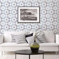Babylon Blue Abstract Floral Wallpaper