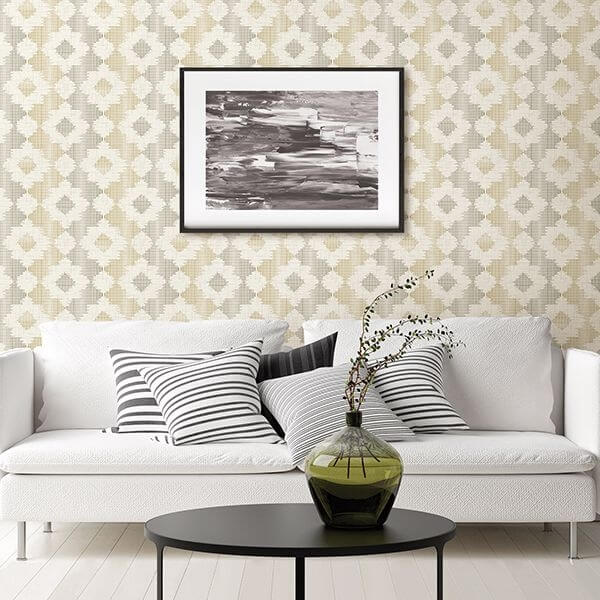 Babylon Mustard Abstract Floral Wallpaper