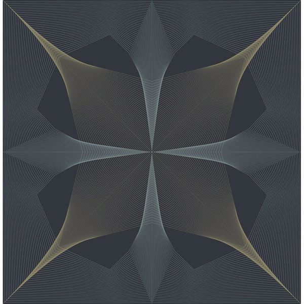 Radius Navy Geometric Wallpaper