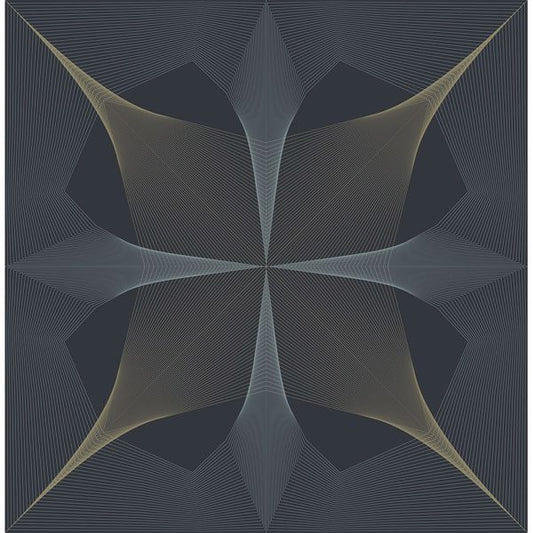 Radius Navy Geometric Wallpaper