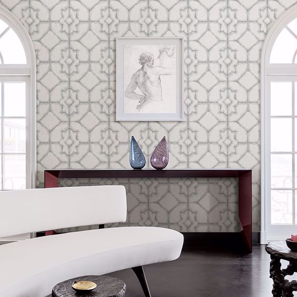 Verandah Off White Shibori Wallpaper