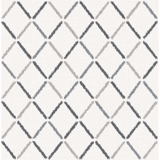 Allotrope Charcoal Linen Geometric Wallpaper