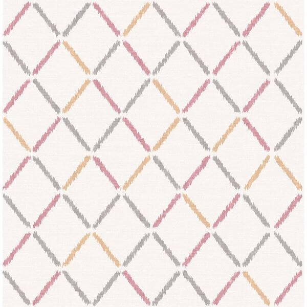 Allotrope Rose Linen Geometric Wallpaper