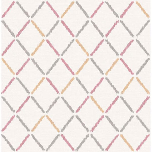 Allotrope Rose Linen Geometric Wallpaper