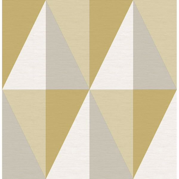 Aspect Yellow Geometric Faux Grasscloth Wallpaper