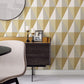 Aspect Yellow Geometric Faux Grasscloth Wallpaper