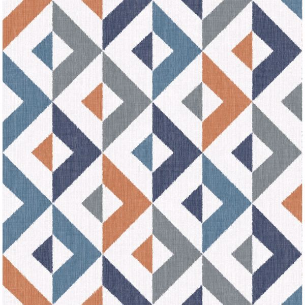 Seesaw Multicolor Geometric Faux Linen Wallpaper