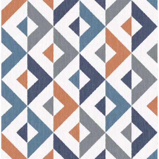 Seesaw Multicolor Geometric Faux Linen Wallpaper