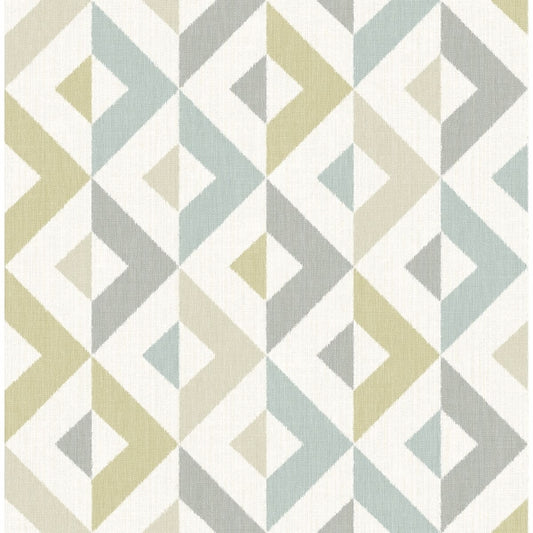Seesaw Grey Geometric Faux Linen Wallpaper