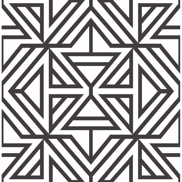 Helios Black Geometric Wallpaper