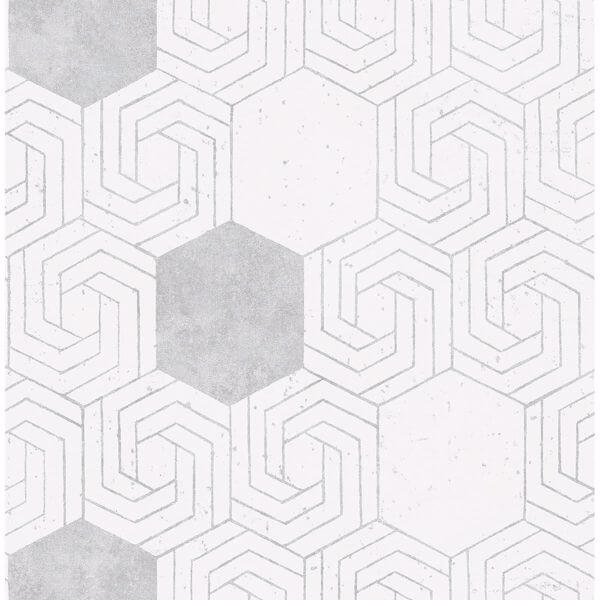 Momentum Off White Geometric Wallpaper