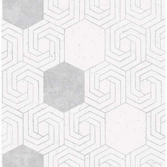 Momentum Off White Geometric Wallpaper
