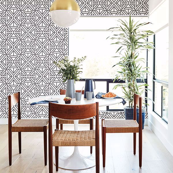 Helios Taupe Geometric Wallpaper
