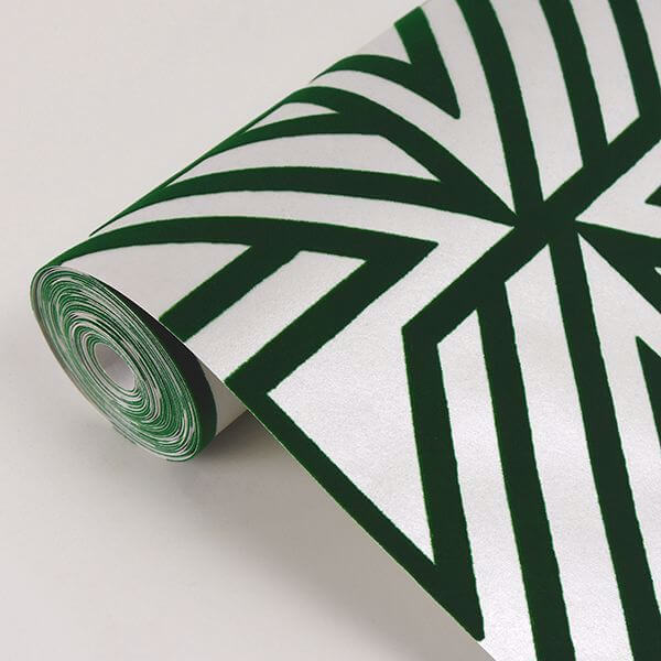 Helios Green Geometric Wallpaper
