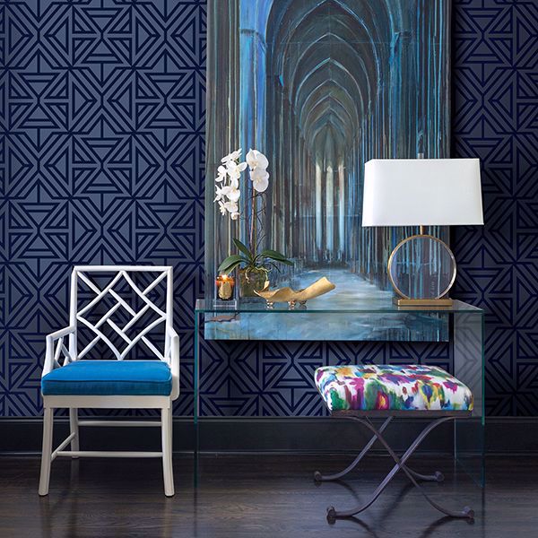 Helios Blue Geometric Wallpaper