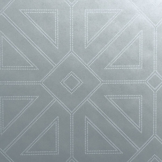 Voltaire Silver Beaded Geometric Wallpaper